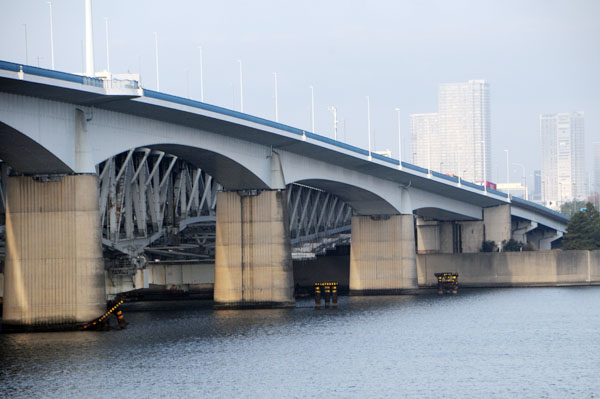 東京荒川河口橋梁灯